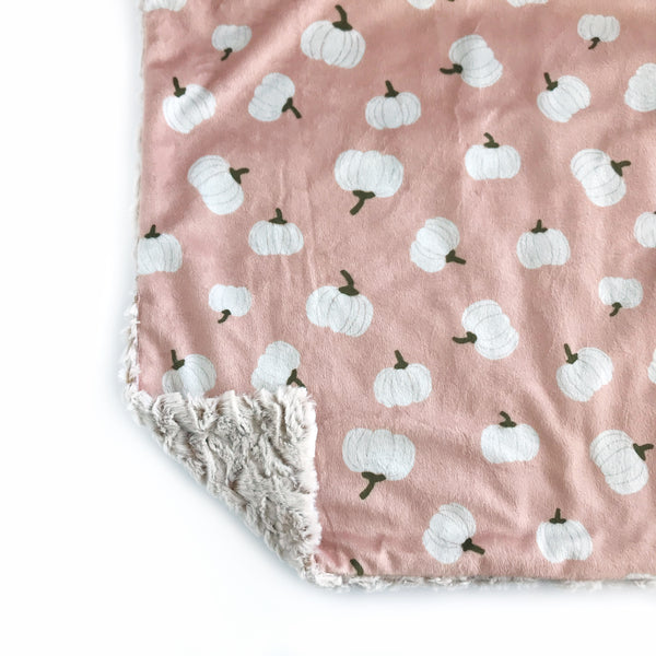 Tossed White Pumpkins on Blush Pink - Lovey