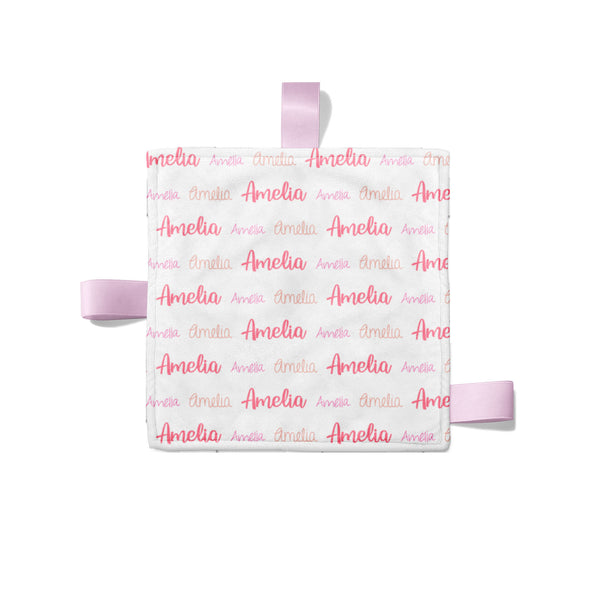 Personalized Name Crinkle Lovey Blanket -MULTI FONT REPEAT - Dotboxed