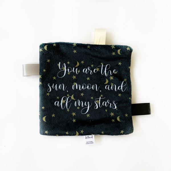 Crinkle Lovey - Black and Gold Stars, You are the Sun...