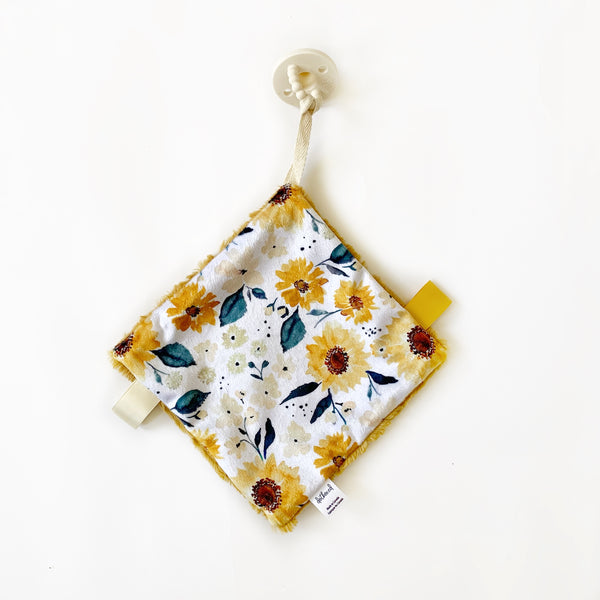 Pacifier Lovey - Sunflowers on Cream - Dotboxed