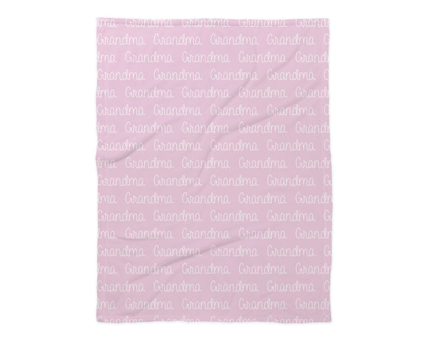 Family Name Minky Blanket - Solid Background Name Repeat *2 Layer