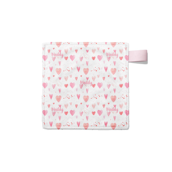 Personalized Name Lovey Blanket -  HEART YOU - Dotboxed