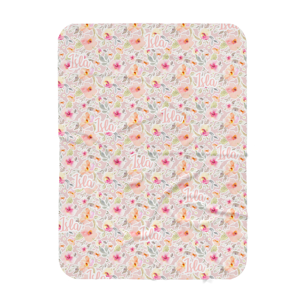 Personalized Name Blanket - ISLA FLORAL - Dotboxed