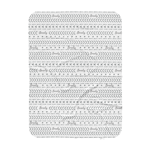 Personalized Name Blanket - MUDCLOTH STRIPES - Dotboxed