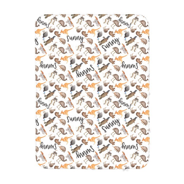 Personalized Name Blanket -  AUSTRALIAN ANIMALS - Dotboxed