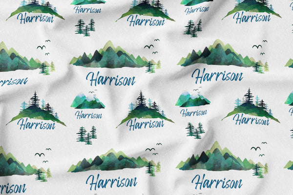 Personalized Name Blanket -  MOUNTAINS - Dotboxed