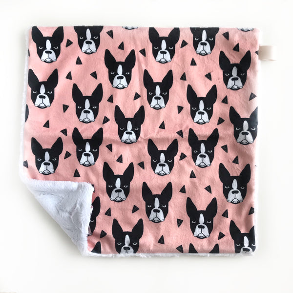 Lovey Blanket - Boston Terrier Pink - Dotboxed