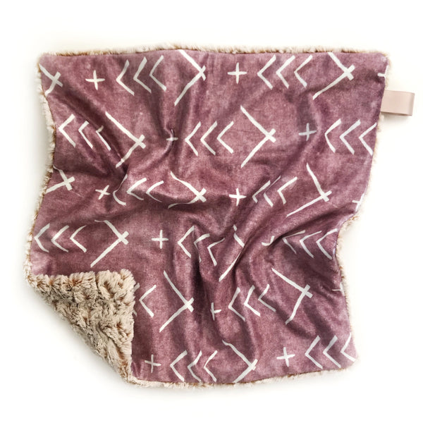Lovey Blanket - Mauve Mudcloth Arrows - Dotboxed