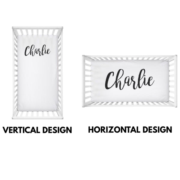 B+W Plaid Large Centered Name - Personalized Name Bedding - Dotboxed