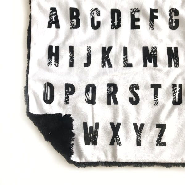 Lovey Blanket - Alphabet Monochrome - Dotboxed