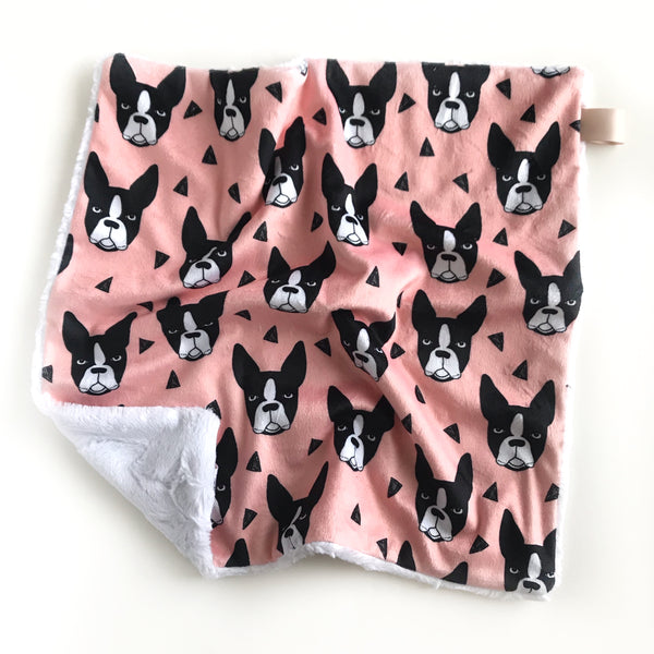 Lovey Blanket - Boston Terrier Pink - Dotboxed