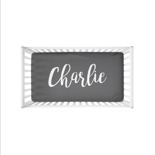 Large Centered Name Colored Background  - Personalized Name Bedding - Dotboxed