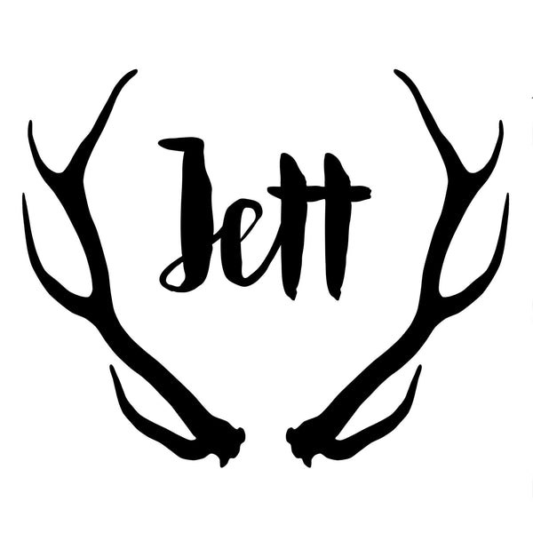 PERSONALIZED NAME BLANKET - ANTLERS LARGE NAME  IN SWADDLE SIZE - Dotboxed