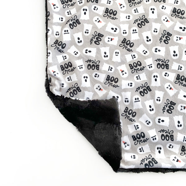 Lovey Blanket -  Boo Crew Ghosts on Khaki - Dotboxed
