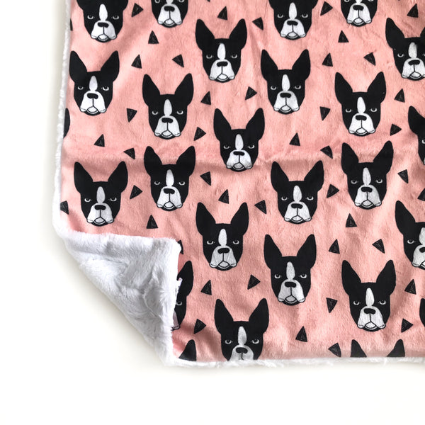 Lovey Blanket - Boston Terrier Pink - Dotboxed