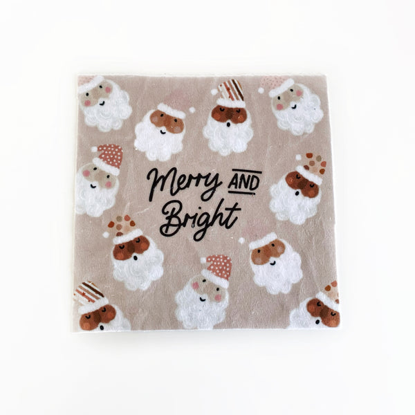 Mini Lovey or Mini Crinkle Blanket - Merry and Bright Santa’s - Dotboxed