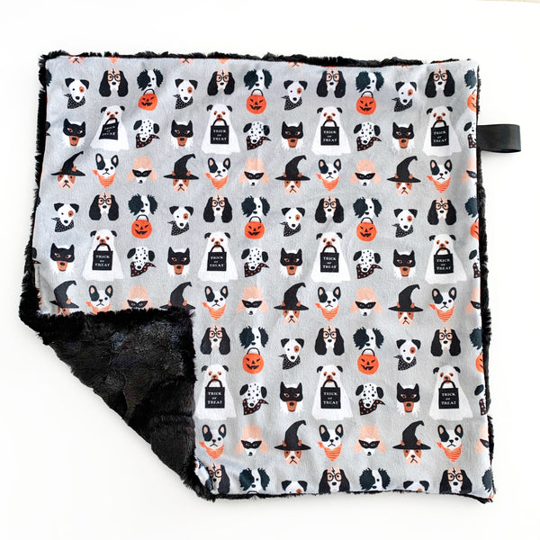 Lovey Blanket -  Halloween Pups on Grey