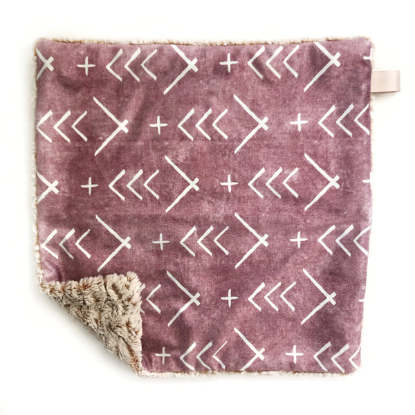 Lovey Blanket - Mauve Mudcloth Arrows - Dotboxed