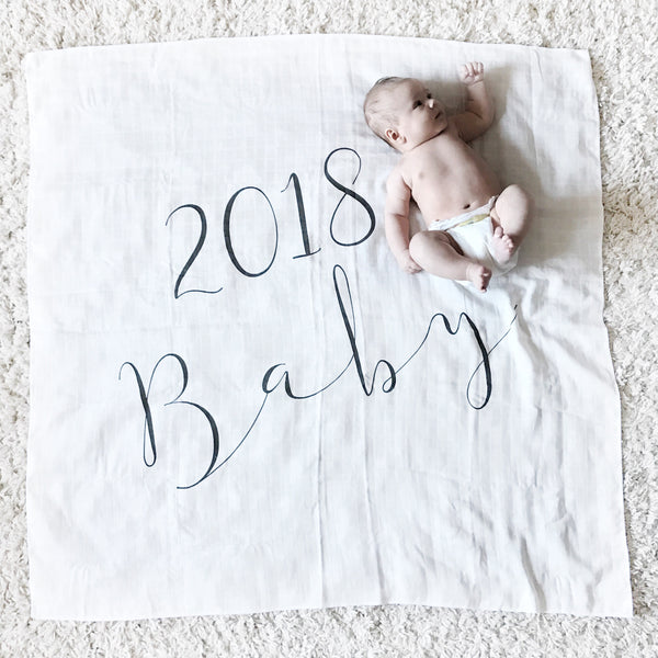 MUSLIN SWADDLE BLANKET - 2018 BABY - Dotboxed