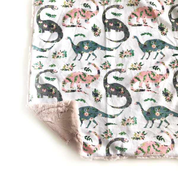 Lovey Blanket - Floral Dino’s - Dotboxed