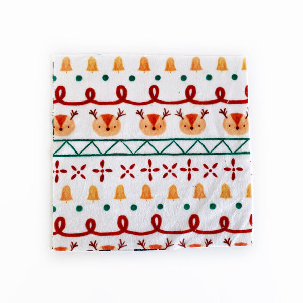 Mini Lovey or Mini Crinkle Blanket - Reindeer Christmas Sweater on Cream - Dotboxed