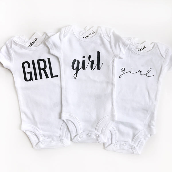 Girl Gender Reveal (handwritten font)- BODYSUIT - Wholesale - Dotboxed