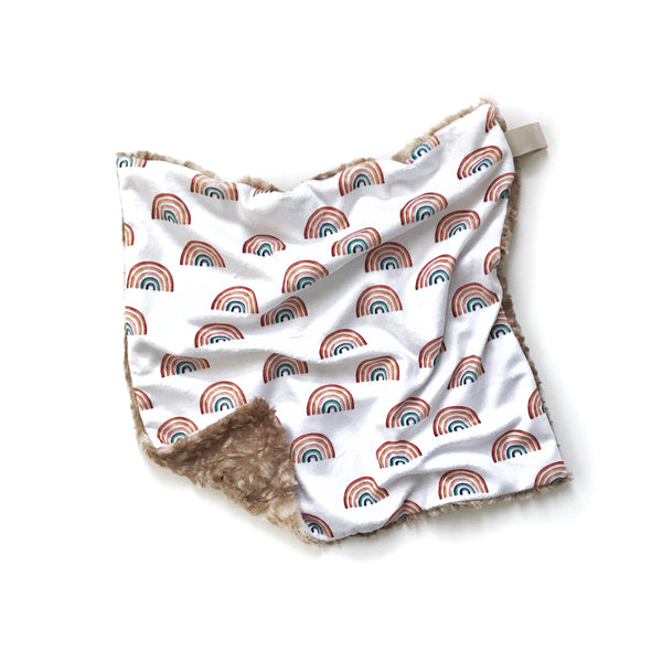Lovey Blanket - Neutral Rainbows smaller - Dotboxed