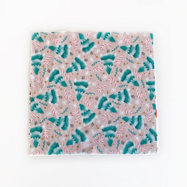 Mini Lovey or Mini Crinkle Blanket - Pink Christmas Forest - Dotboxed