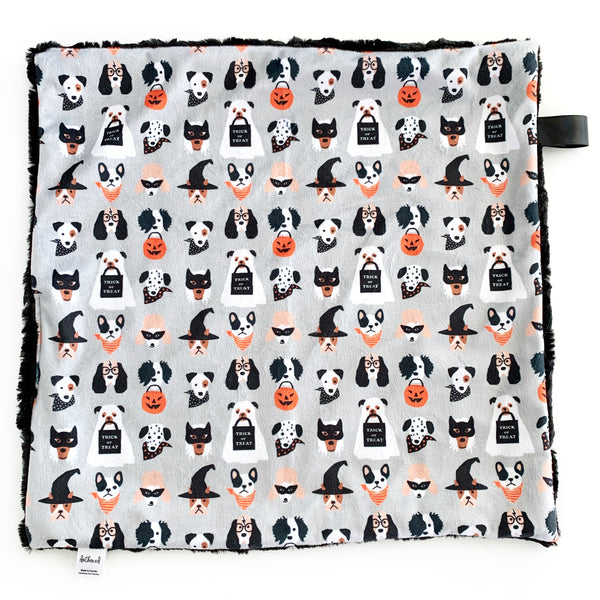 Lovey Blanket -  Halloween Pups on Grey