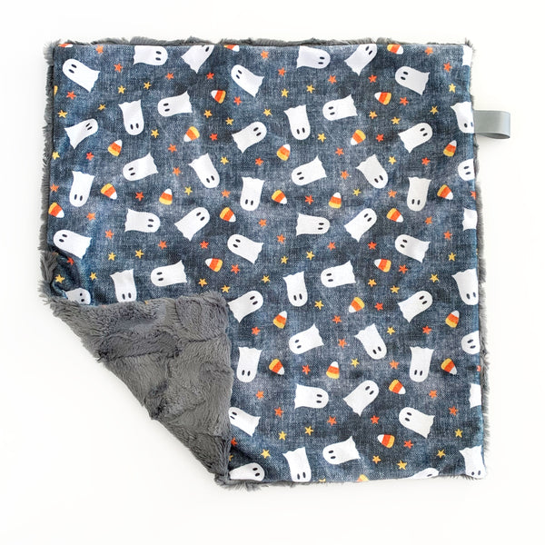Lovey Blanket -  Ghosts & Candy Corn on Grey - Dotboxed