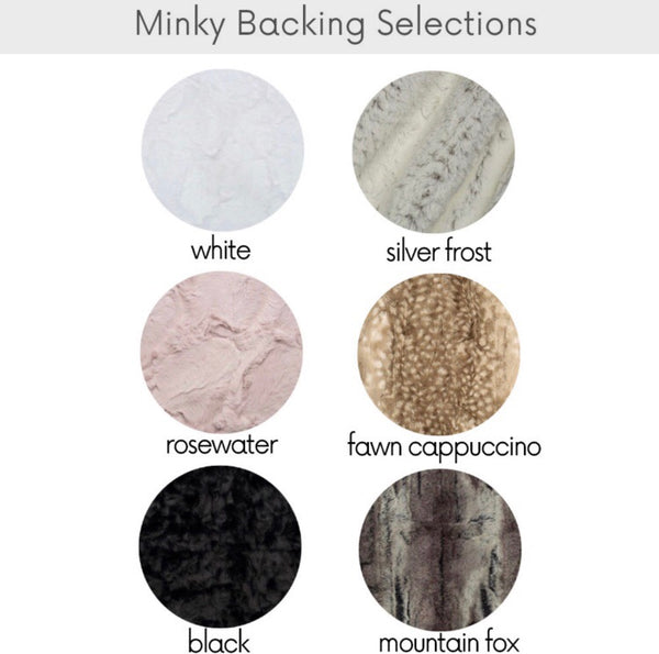 Minky Blanket - Caramel and Olive Floral on Black - Dotboxed