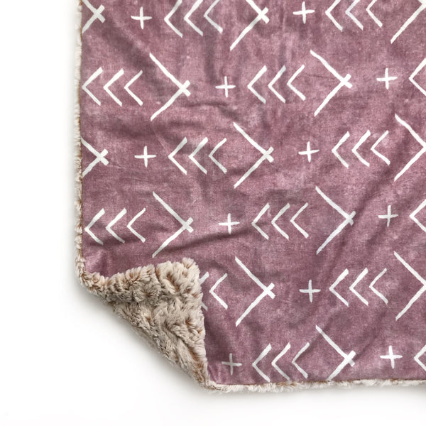 Lovey Blanket - Mauve Mudcloth Arrows - Dotboxed