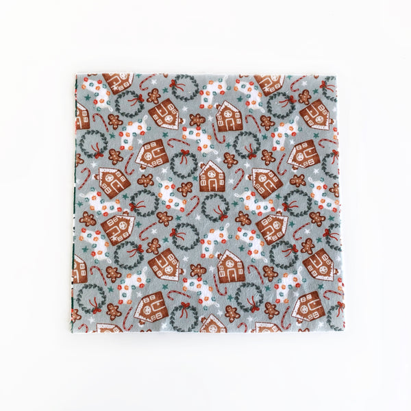 Mini Lovey or Mini Crinkle Blanket - Blue Gingerbread Christmas - Dotboxed