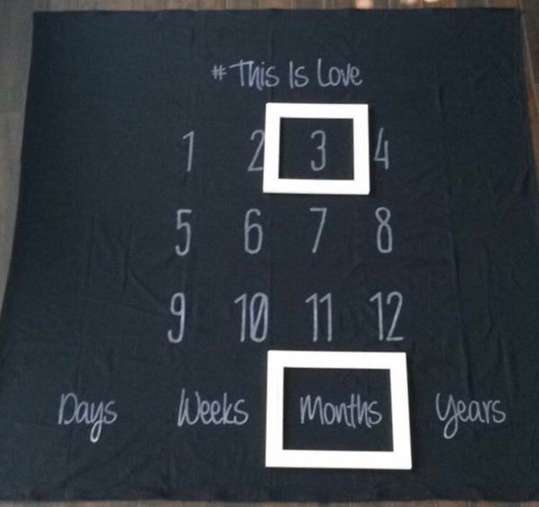Milestone Blanket in Black - IMPERFECT - Dotboxed