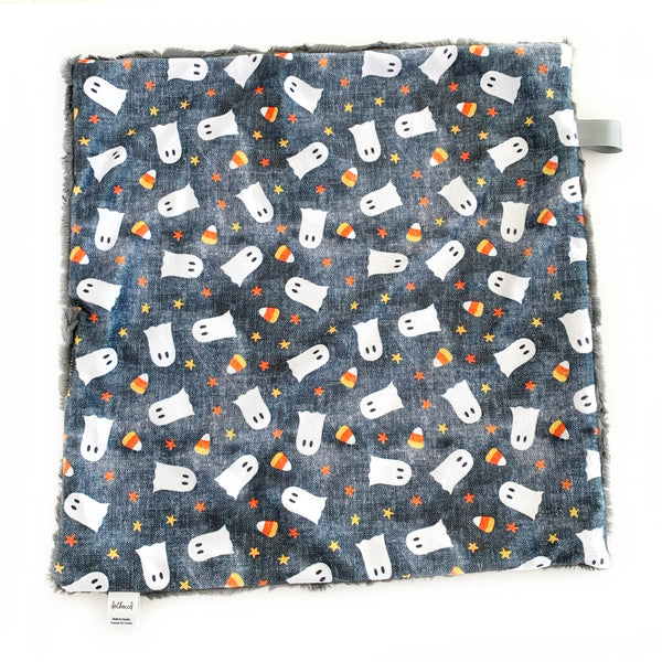 Lovey Blanket -  Ghosts & Candy Corn on Grey - Dotboxed