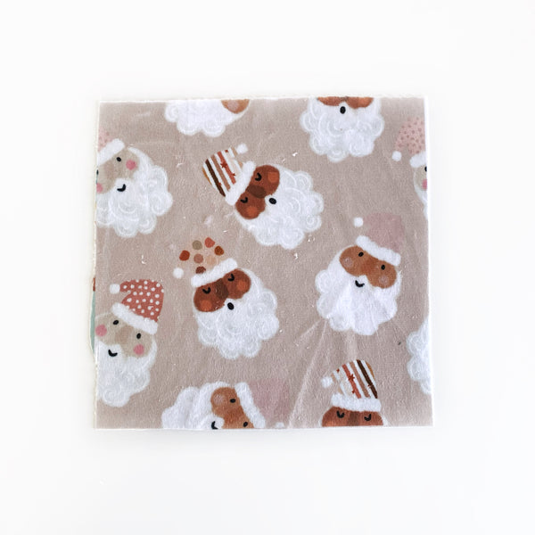 Mini Lovey or Mini Crinkle Blanket - Santa’s on Christmas Tan - Dotboxed