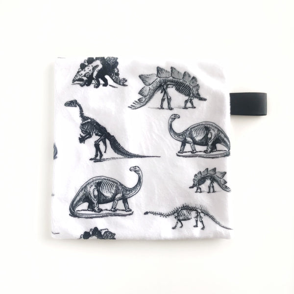 Mini Lovey / Crinkle Lovey - Dinosaur Skeletons on white - Dotboxed